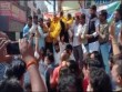 in Dewas stage falls during Congress candidates public meeting