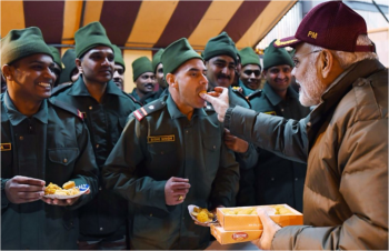 Narendra Modiu celebrates his five Diwali as Prime Minister of India