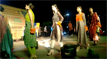 In Adi Mahotsava at Bhopal Contestant Ramp Walk wearing Tribal Outfits