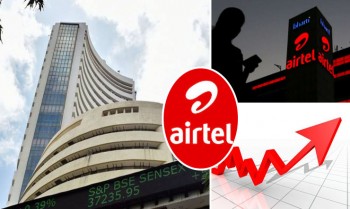 Indices trade flat; auto stocks gain, Bharti Airtel jumps 10%