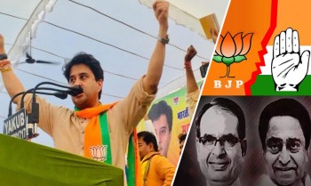 BJPs Rajya Sabha member Jyotiraditya Scindia voted in Gwalior