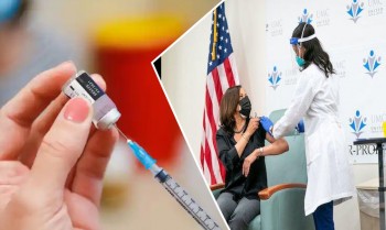 US Vice President-elect Kamala Harris receives first dose of Covid vaccine